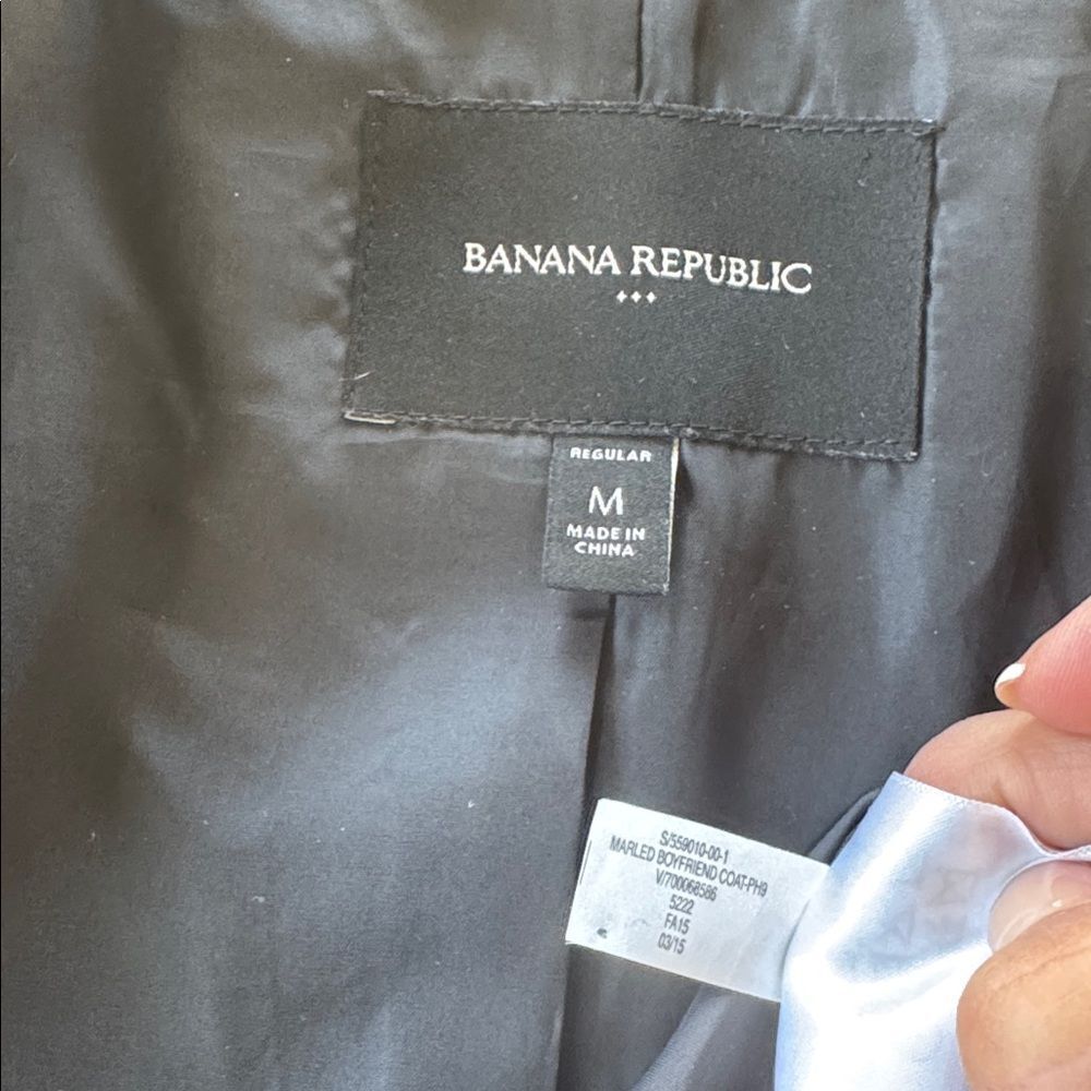 Banana Republic Charcoal Trench Coat Wool Blend Winter Classic Warm Size Reg M - Picture 9 of 14